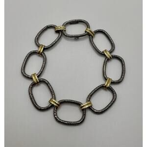 Kanaris designer oval link .925 sterling silver Bracelet beautiful antiqued